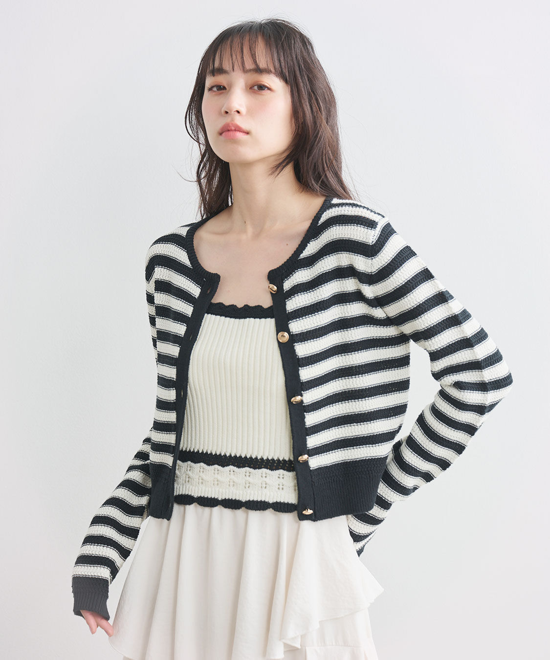 COCO DEAL「柄編みニットキャミトップス」|ニット・セーター|