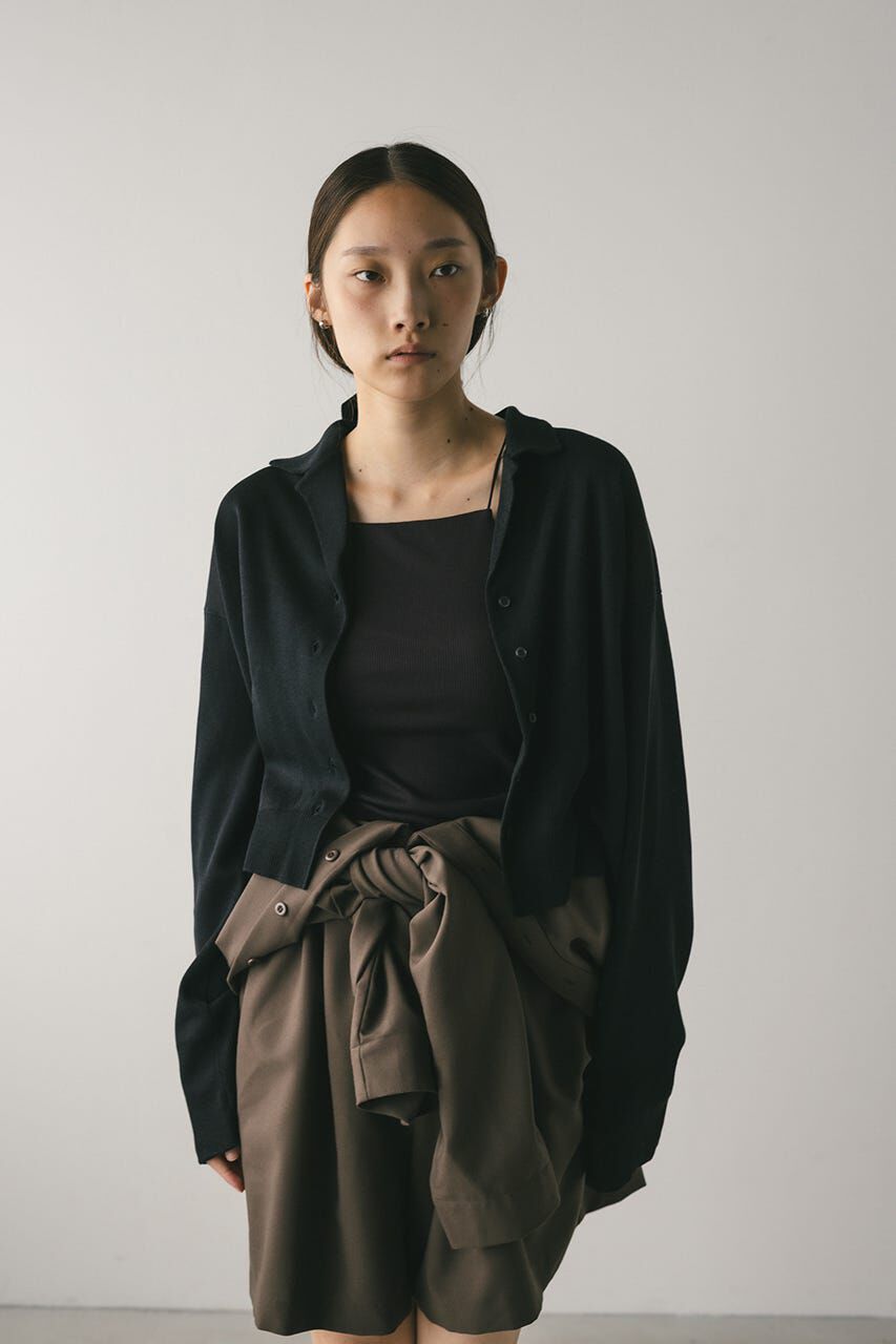 STYLEMIXER「テーラーカラーニットカーデ」|ニット・セーター|BLK