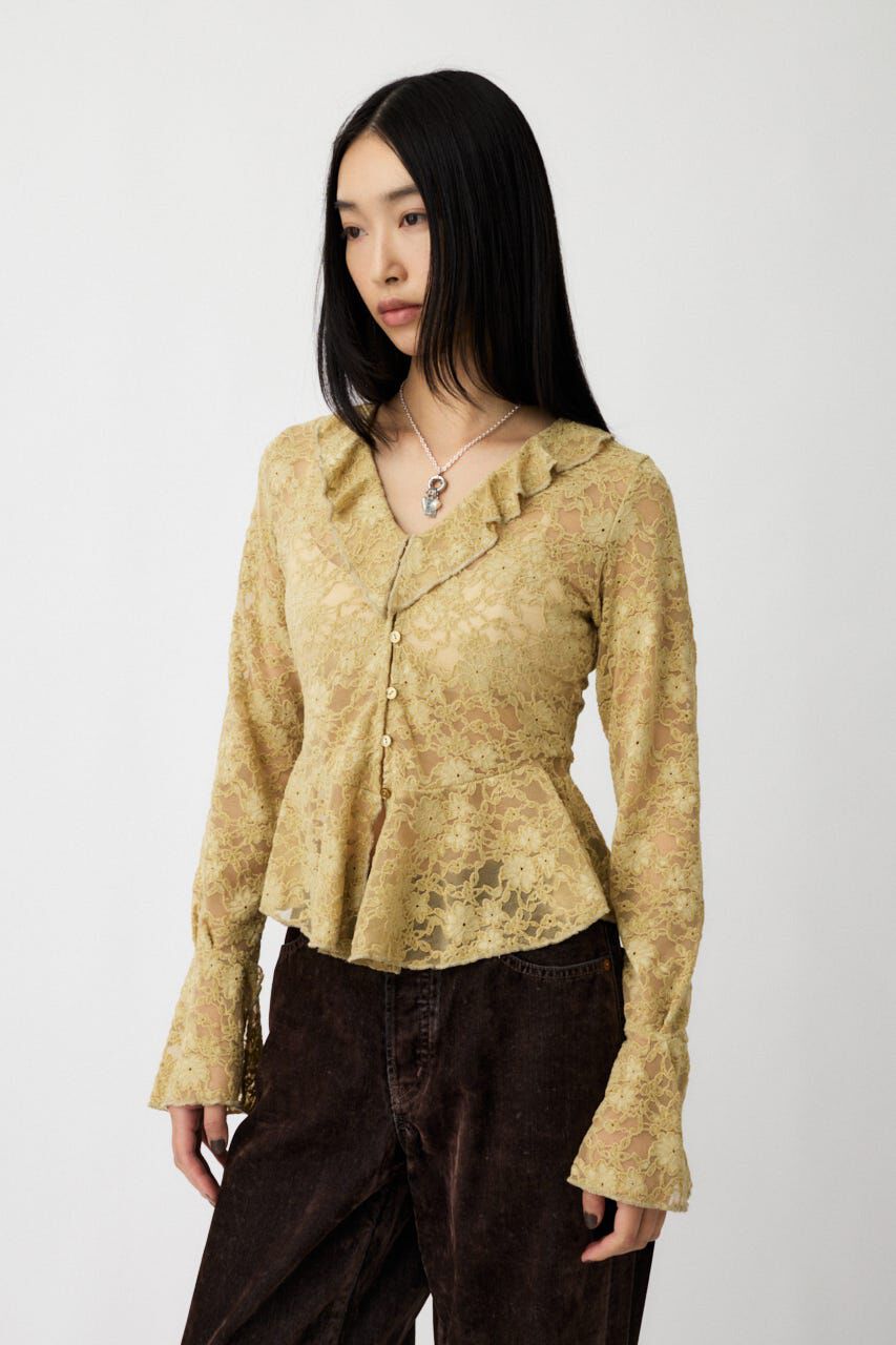 MOUSSY「FRILL LACE ブラウス」|Tシャツ・カットソー|