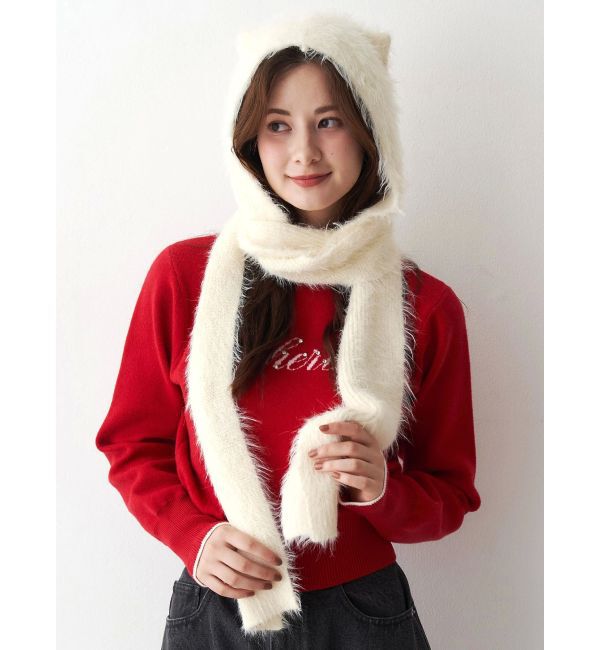 CALNAMUR「キャットシャギーマフラーキャップ」|その他|