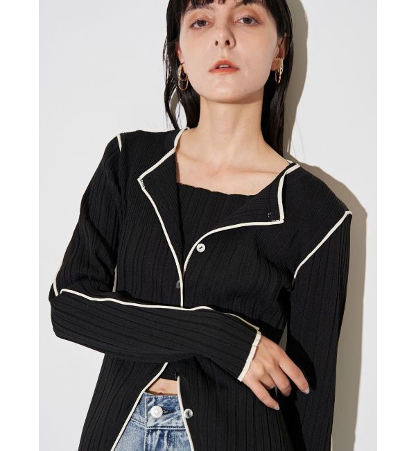 ELENDEEK「BI COLOR ENSEMBLE KT」|カーディガン|ブラック