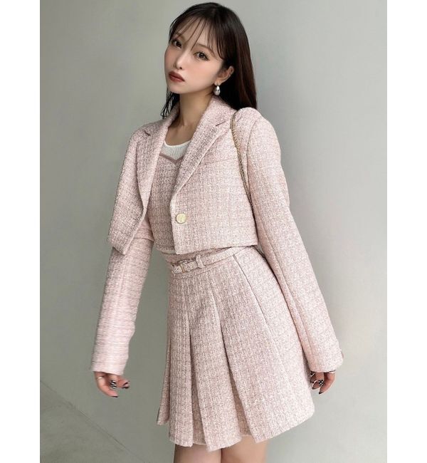 RESEXXY「ツイードプリーツミニスカート【セットアップ着用可能】」|スカート|