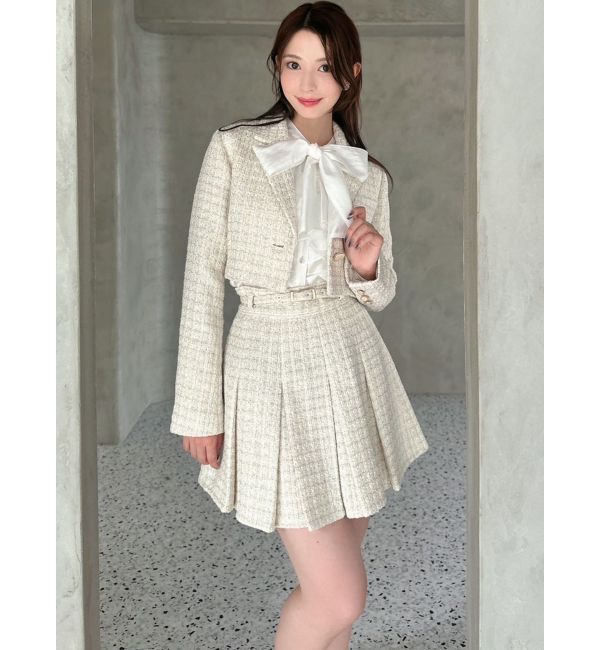 RESEXXY「ツイードプリーツミニスカート【セットアップ着用可能】」|スカート|