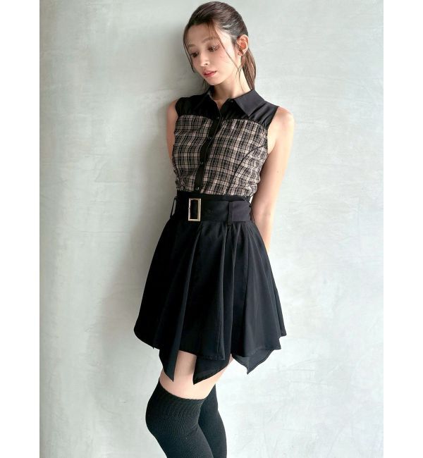 RESEXXY「チェックレイヤードノースリシャツ」|シャツ・ブラウス|