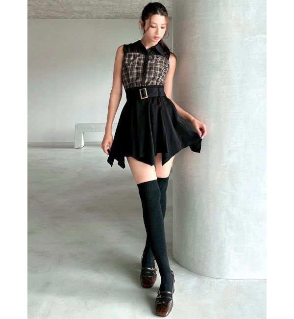 RESEXXY「チェックレイヤードノースリシャツ」|シャツ・ブラウス|