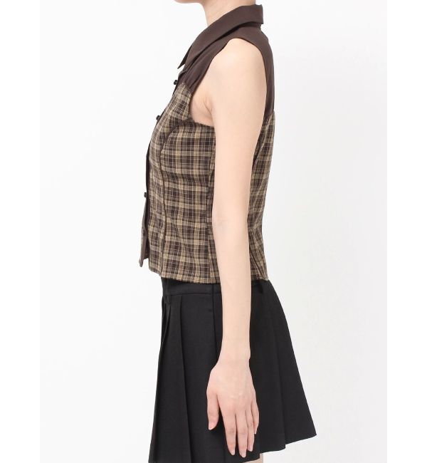 RESEXXY「チェックレイヤードノースリシャツ」|シャツ・ブラウス|