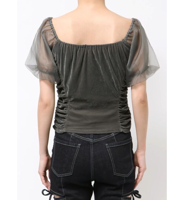 RESEXXY「ギャザーデザインベロアトップス」|シャツ・ブラウス|