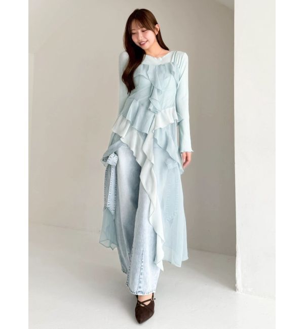 dazzlin「ラッフルイレヘムシアービスチェ」|キャミソール|ミントグリーン