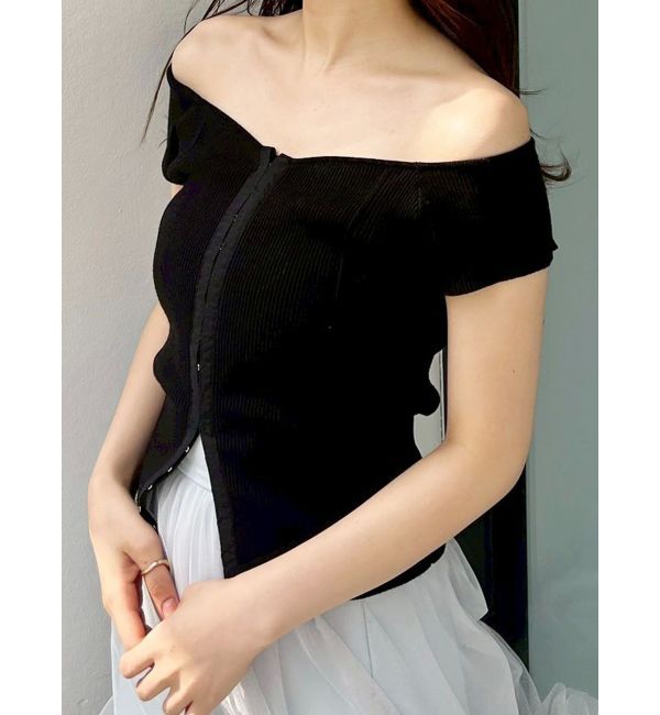 MERCURYDUO「フロントホックリブニット」|ニット・セーター|