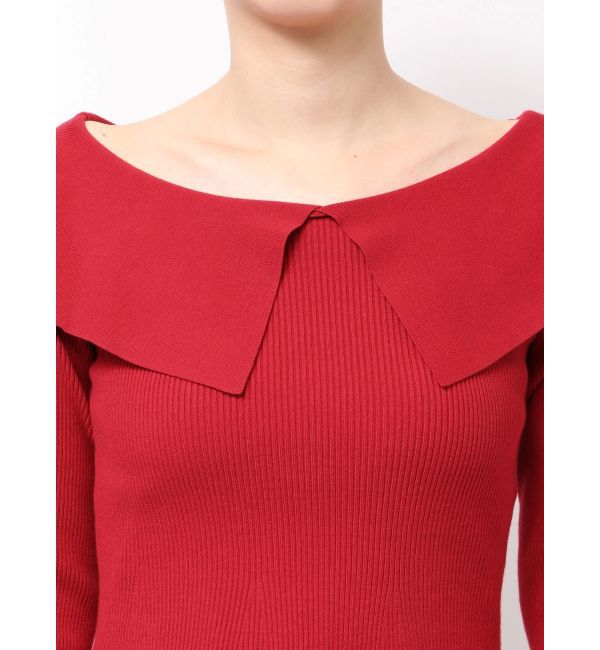 MERCURYDUO「ペプラムラッフルコンパクトニット」|ニット・セーター|