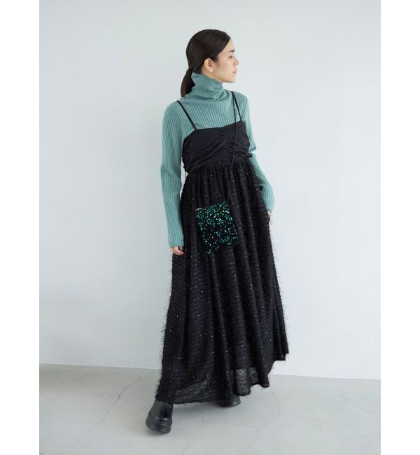 Ungrid「スパンコールデザインキャミワンピース」|ワンピース|