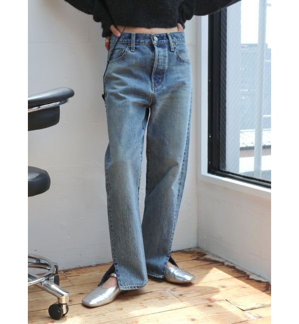 Ungrid「クロップドスリットストレートデニム」|デニム|