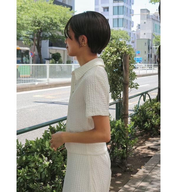 Ungrid「カットジャカードポロシャツ」|ポロシャツ|