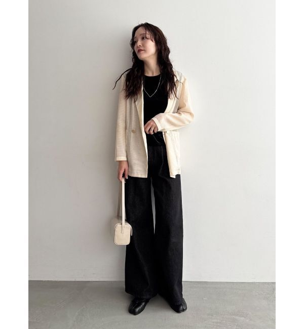 LAGUNAMOON「タックデニムワイドパンツ」|デニム|