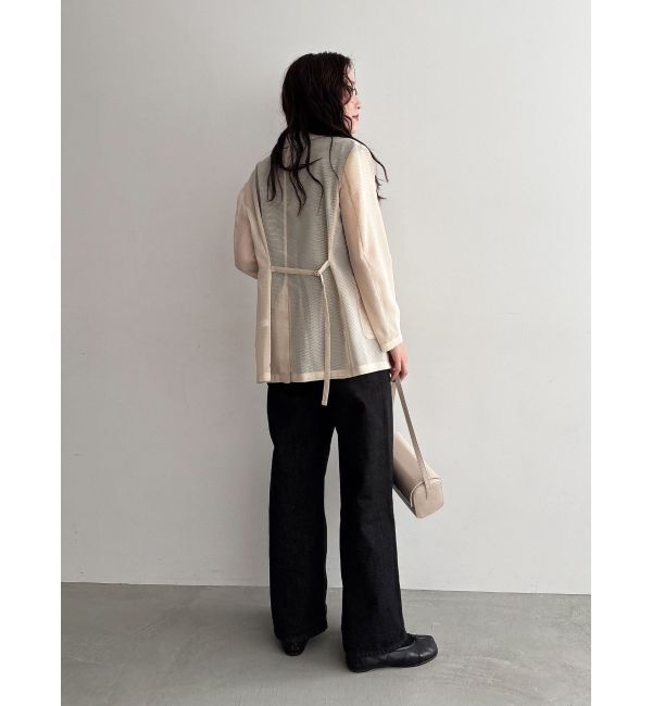 LAGUNAMOON「タックデニムワイドパンツ」|デニム|