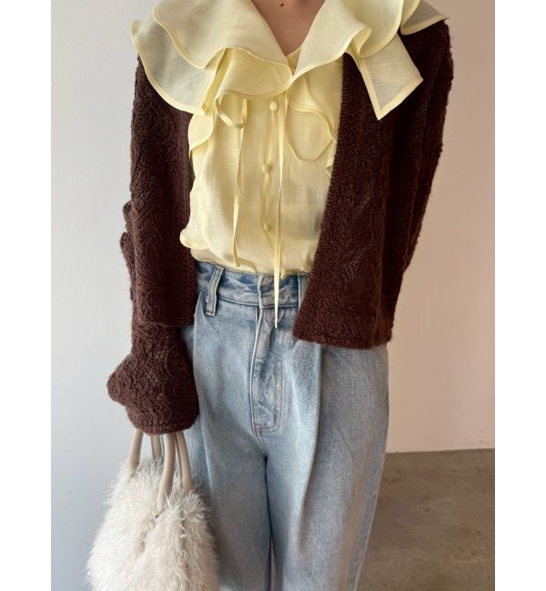 LAGUNAMOON「タックデニムワイドパンツ」|デニム|