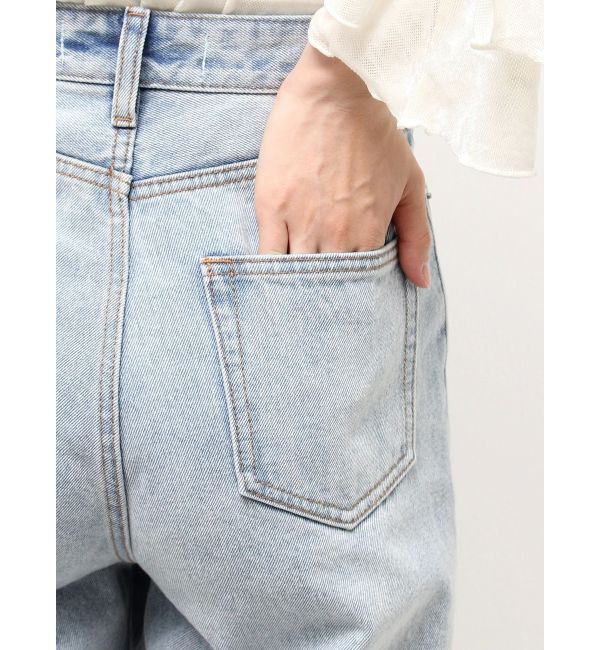 LAGUNAMOON「タックデニムワイドパンツ」|デニム|