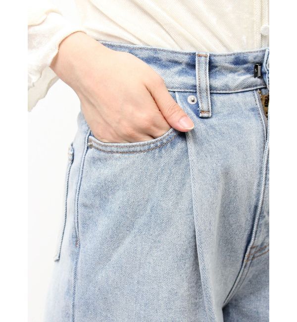 LAGUNAMOON「タックデニムワイドパンツ」|デニム|