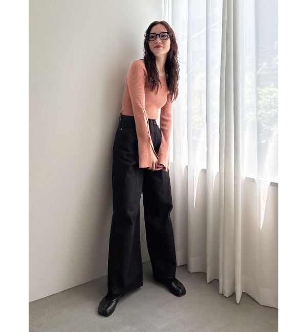 LAGUNAMOON「タックデニムワイドパンツ」|デニム|