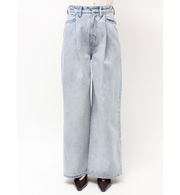 LAGUNAMOON「タックデニムワイドパンツ」|デニム|