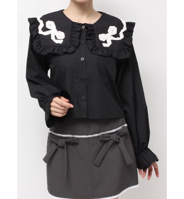 merry jenny「ribbonフリルカラーブラウス」|シャツ・ブラウス|