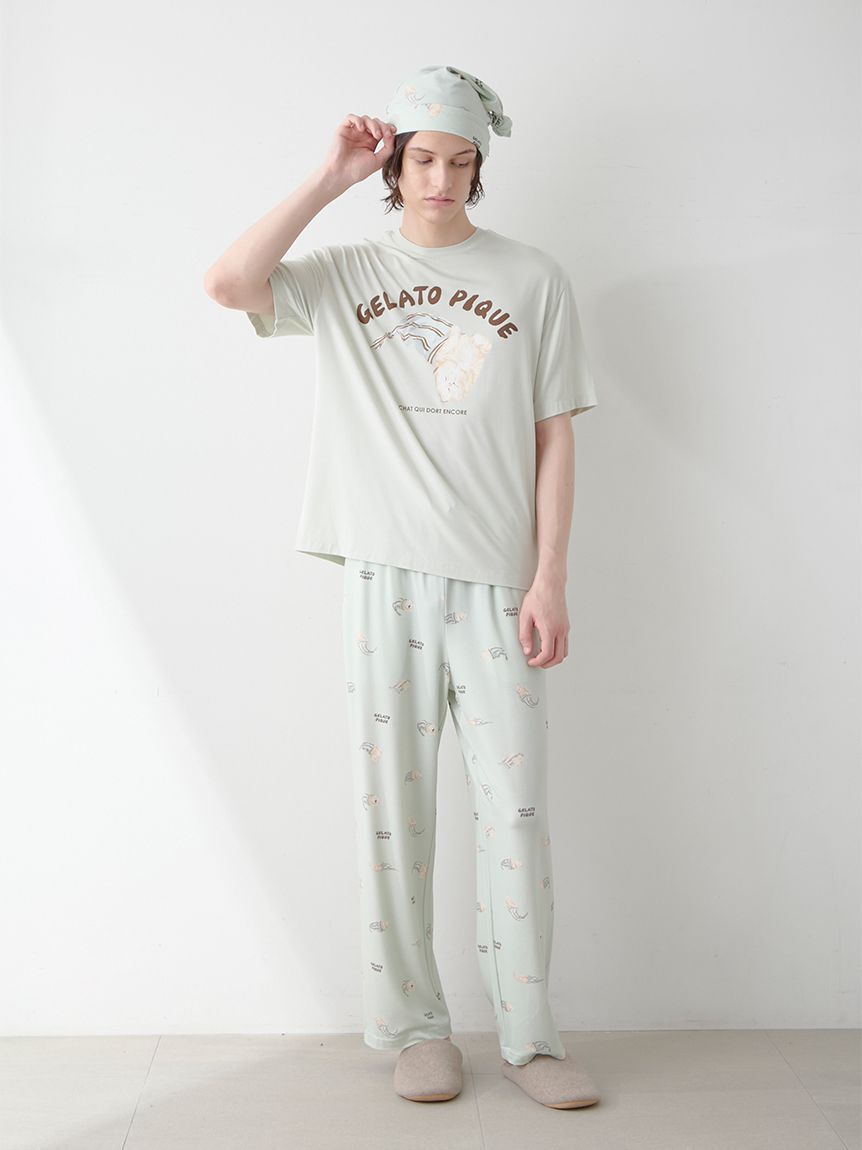 GELATO PIQUE HOMME「【HOMME】sleeping cat 総柄ロングパンツ」|ルームウェア|