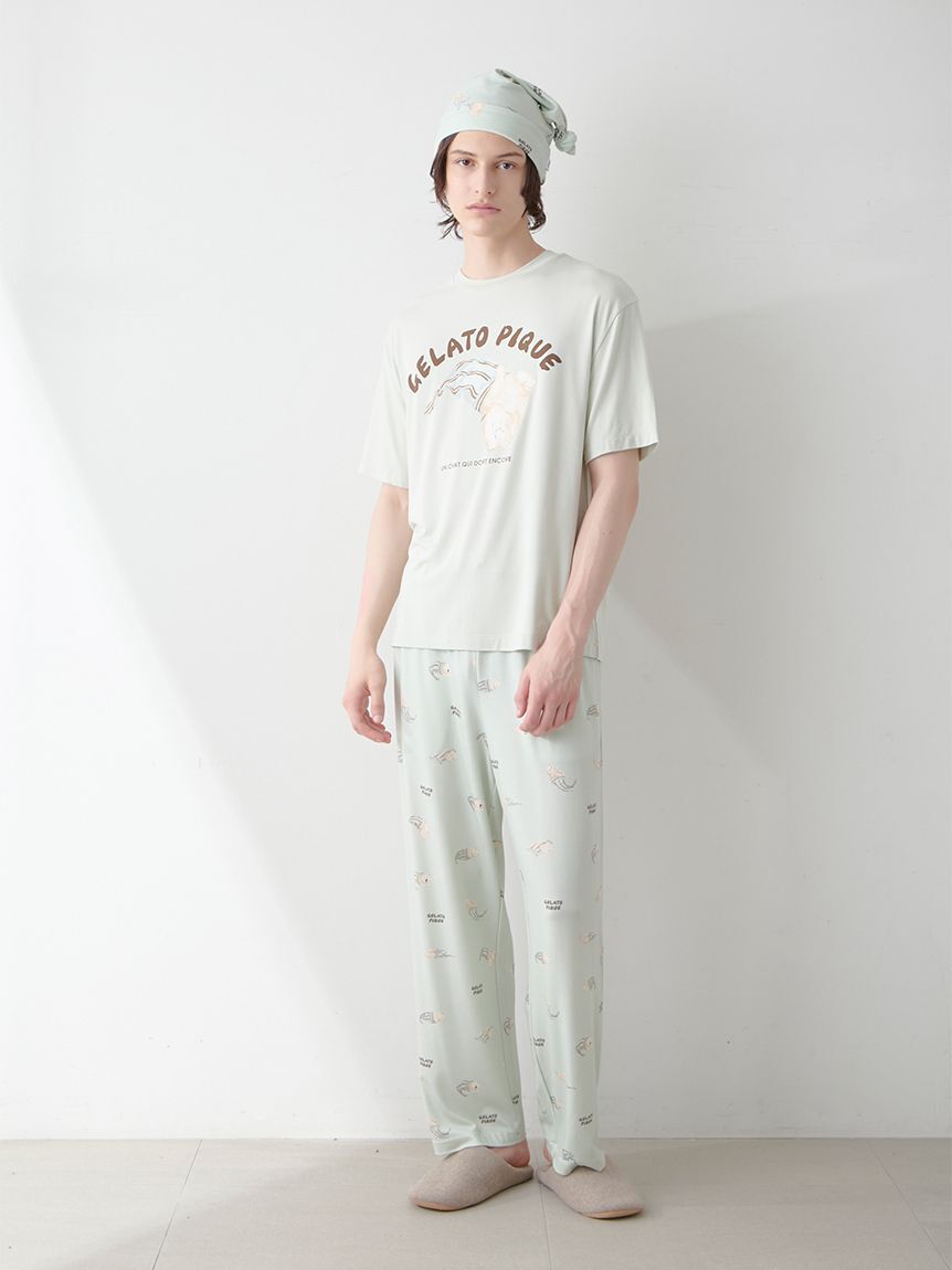GELATO PIQUE HOMME「【HOMME】sleeping cat 総柄ロングパンツ」|ルームウェア|