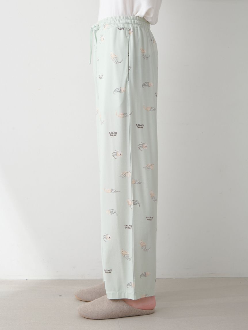 GELATO PIQUE HOMME「【HOMME】sleeping cat 総柄ロングパンツ」|ルームウェア|