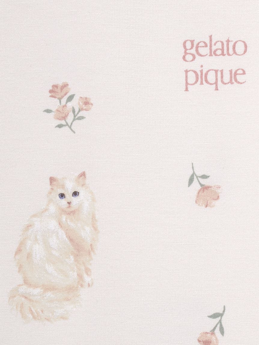 GELATO PIQUE KIDS & BABY「【JUNIOR】フラワーキャット柄プルオーバー&ロングパンツセット」|ルームウェア|