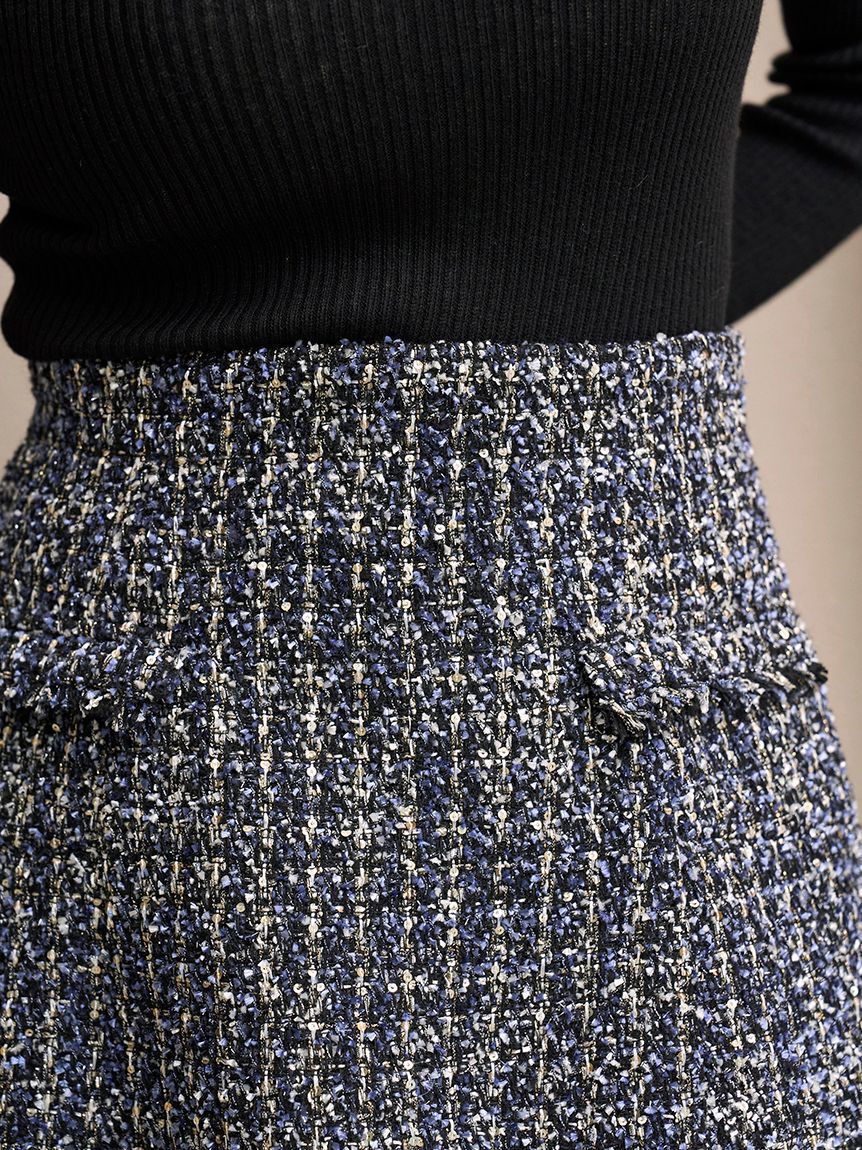 SNIDEL「サイドプリーツツイードミニスカート」|スカート|