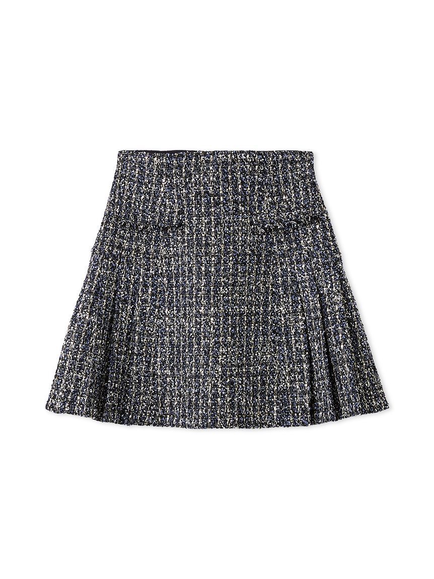 SNIDEL「サイドプリーツツイードミニスカート」|スカート|NVY