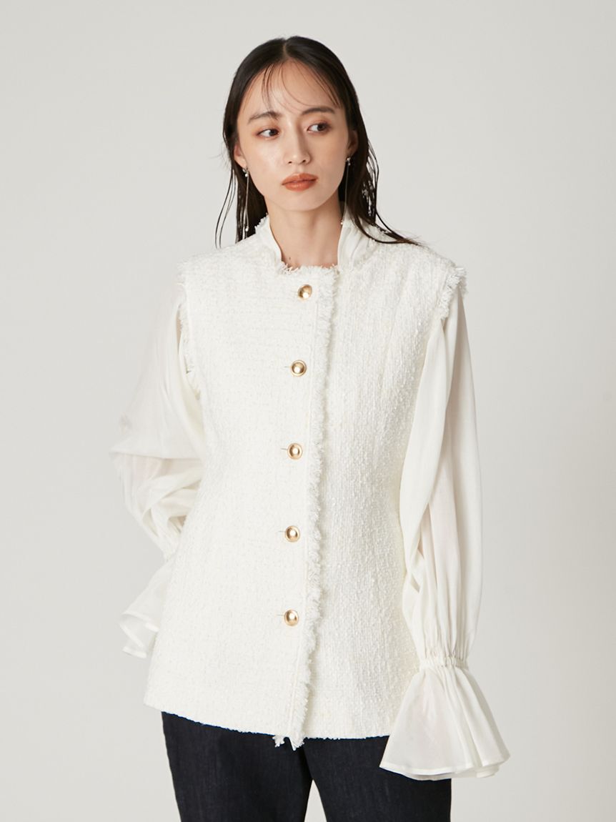 FRAY I.D「ツイードペプラムジレ」|ダウンベスト・ベスト|