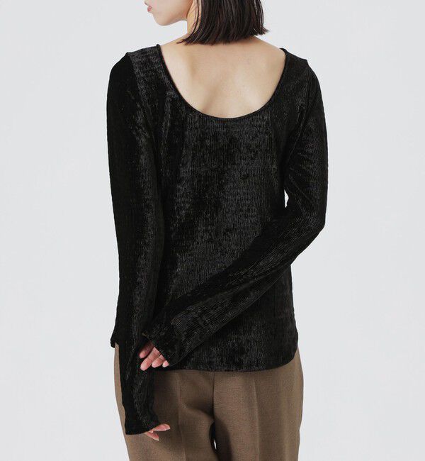  「バックオープンベロアトップス」|Tシャツ・カットソー|