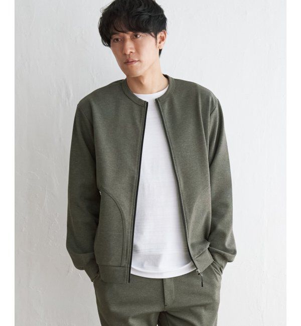 ikka「テックストレッチジップカーディガン」|カーディガン|オリーブ