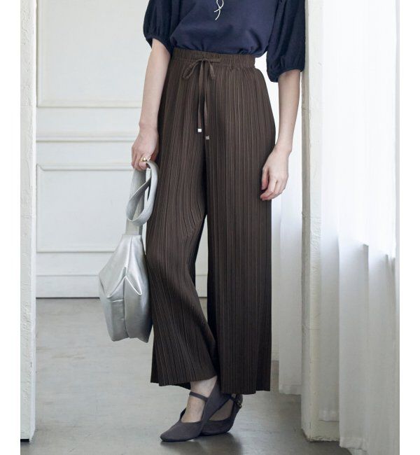 ikka「さらっとプリーツワイドパンツ」|その他|
