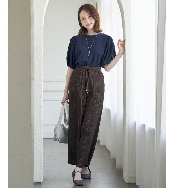 ikka「さらっとプリーツワイドパンツ」|その他|