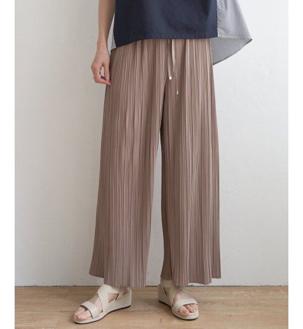 ikka「さらっとプリーツワイドパンツ」|その他|コーヒー