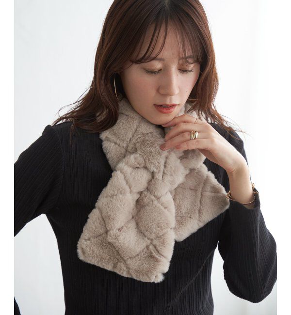 ikka「エコファーキルト差し込みマフラー」|マフラー|