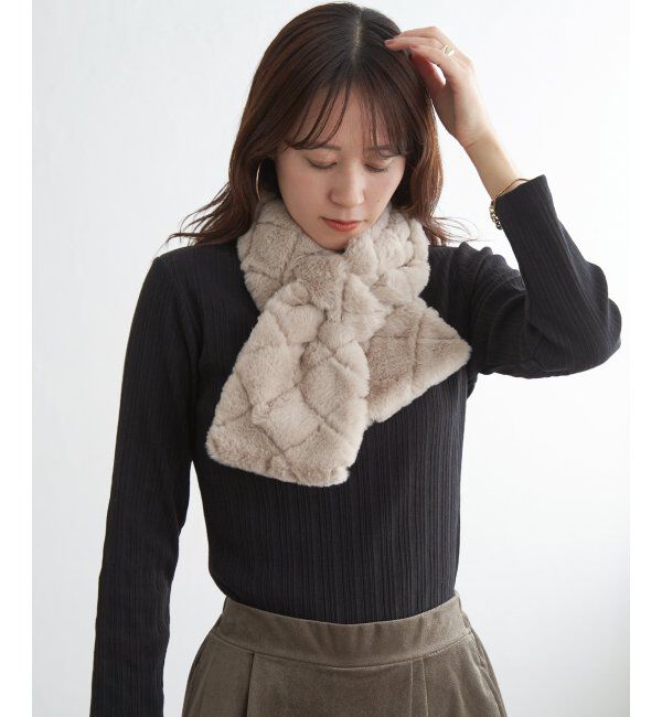 ikka「エコファーキルト差し込みマフラー」|マフラー|