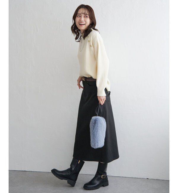 ikka「肩ボタンワイドリブニットプルオーバー」|プルオーバー|