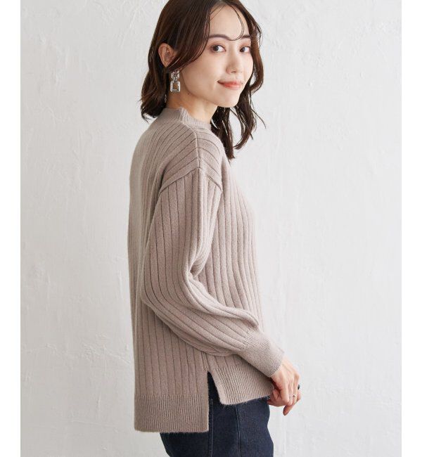ikka「肩ボタンワイドリブニットプルオーバー」|プルオーバー|