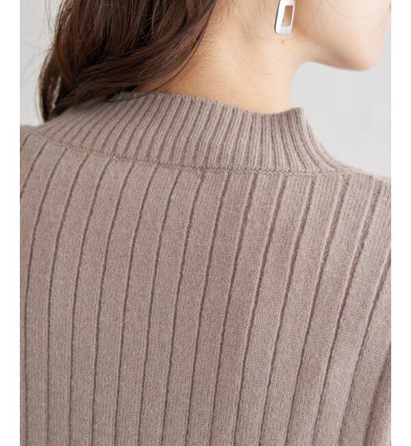 ikka「肩ボタンワイドリブニットプルオーバー」|プルオーバー|