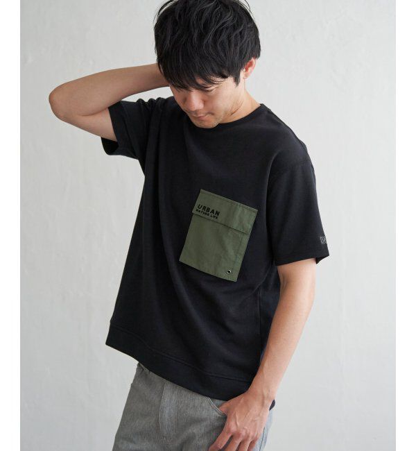 ikka「URBAN NATURE LIFE アーバンネイチャーライフ フラップポケットTシャツ」|Tシャツ・カットソー|ブラック