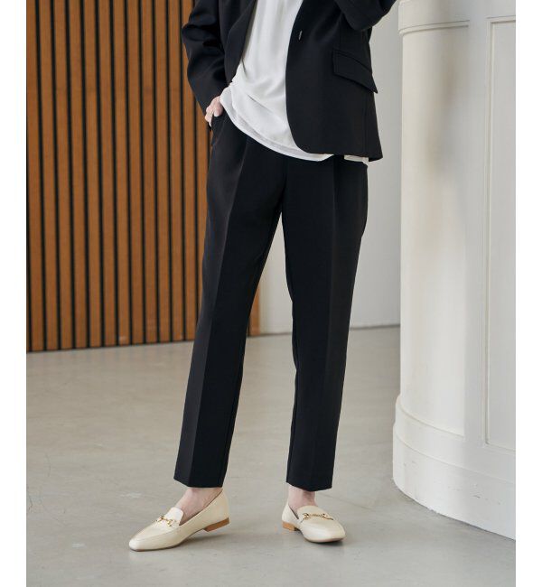 IKKA LOUNGE「【洗濯機で洗える／セットアップ対応】ウォッシャブルテーパードパンツ」|その他|ブラック