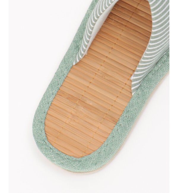 Lbc with Life「茶竹ストライプ柄スリッパ」|ルームシューズ|