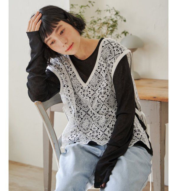 Lbc with Life「レース2WAYベスト」|シャツ・ブラウス|