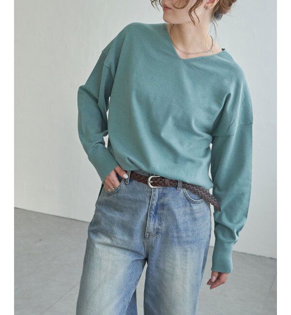 Lbc with Life「ソフトタッチアイレットVネックプルオーバー」|カーディガン|