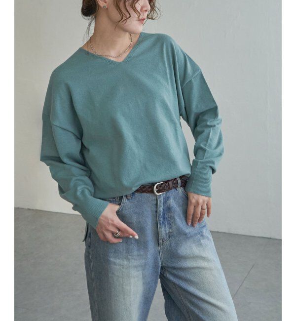 Lbc with Life「ソフトタッチアイレットVネックプルオーバー」|カーディガン|