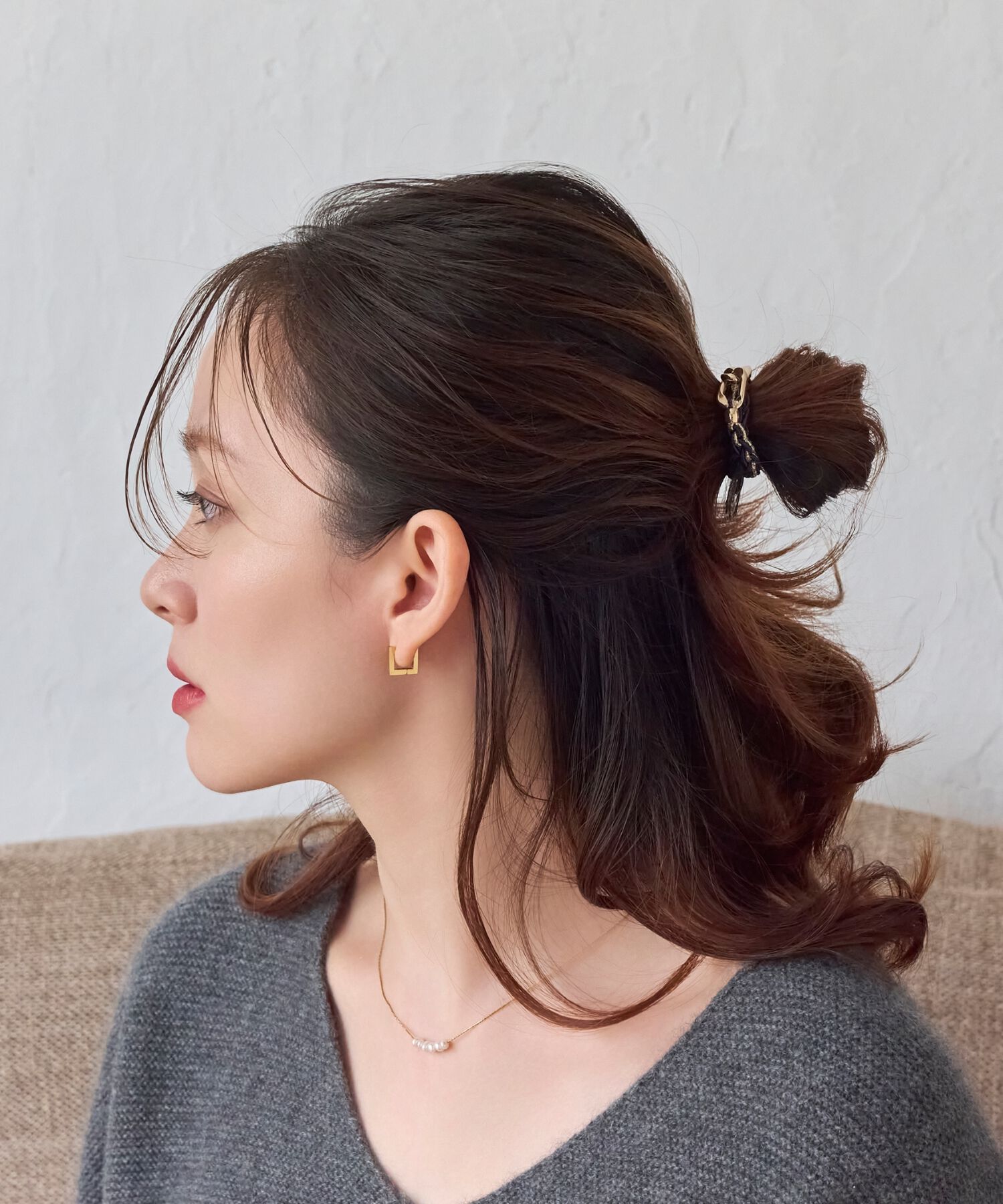 Phoebe「2wayツイストメタルヘアブレス　ネイビー」|ヘアゴム・シュシュ|