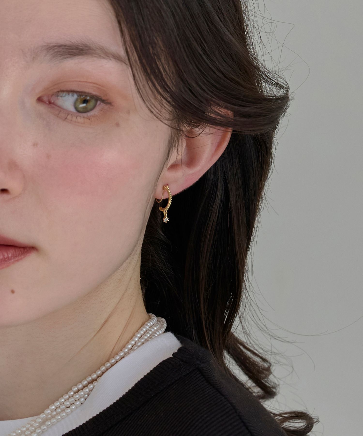 Phoebe「【痛くないシリーズ/金属アレルギー対応】ミルキースパークライトフィットイヤリング/ニッケルフリー/星」|イヤリング|